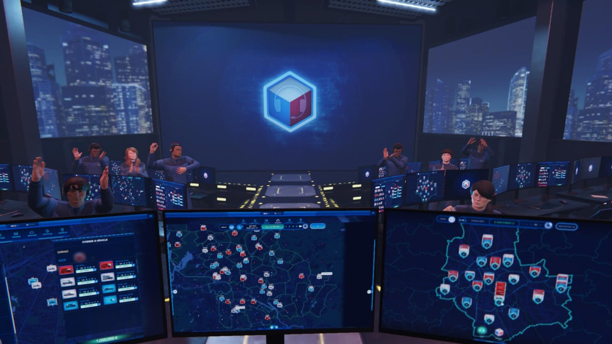 "Operators celebrating successful missions in 112 Operator game. Take charge and coordinate emergency responses with 112 Operator PC Steam CD Key, available at RushGame.co