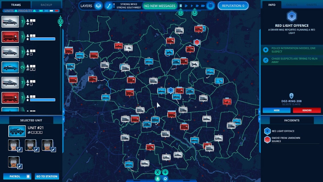 112 Operator strategic map showcasing deployed emergency units and live incidents. Optimize response times and manage teams effectively with your PC Steam CD Key from RushGame.co