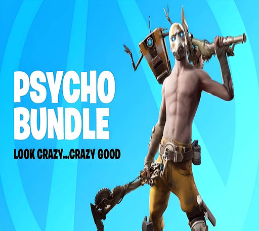 Fortnite Psycho Bundle – Look crazy and play crazy with this Borderlands crossover bundle, featuring the Psycho Bandit outfit and Claptrap back bling. Get it now at RushGame.co with fast delivery.