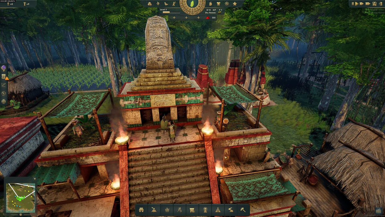Gameplay screenshot - A close-up of an elaborate pyramid structure in El Dorado: The Golden City Builder, emphasizing detailed architecture. Secure your digital key today at RushGame.co