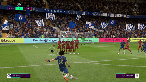 Gameplay Screenshot – Free Kick by David Luiz

"FIFA 20 on PC (EA Play Origin) gameplay screenshot of Chelsea's David Luiz taking a free kick against Liverpool. Experience realistic set-piece mechanics and strategic gameplay. Get your FIFA 20 activation key today at RushGame.co