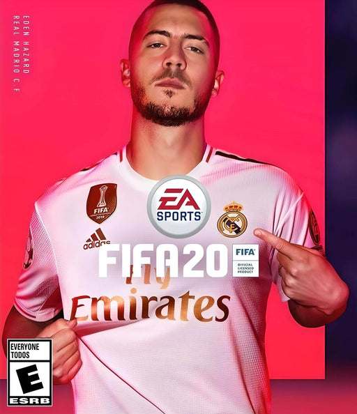 Official cover art for FIFA 20 on PC (EA Play Origin), featuring Eden Hazard in a Real Madrid jersey. Experience cutting-edge football simulation with VOLTA mode and Ultimate Team. Get your FIFA 20 digital key instantly at RushGame.co