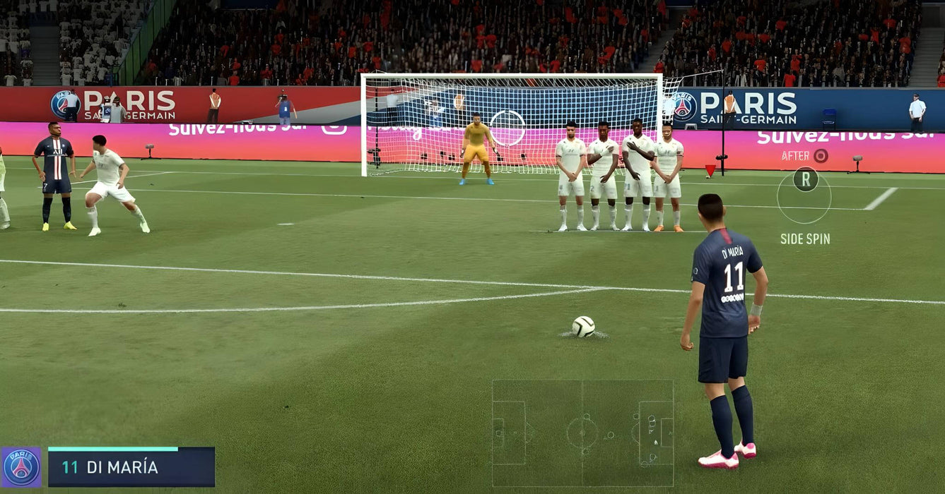 FIFA 22 Xbox Series X gameplay – Di María free-kick attempt
"FIFA 22 in-game free-kick moment featuring Ángel Di María from PSG on Xbox Series X. Players line up for a defensive wall as Di María prepares his shot. Enjoy the most realistic football simulation—buy FIFA 22 Xbox Series X/S at RushGame.co