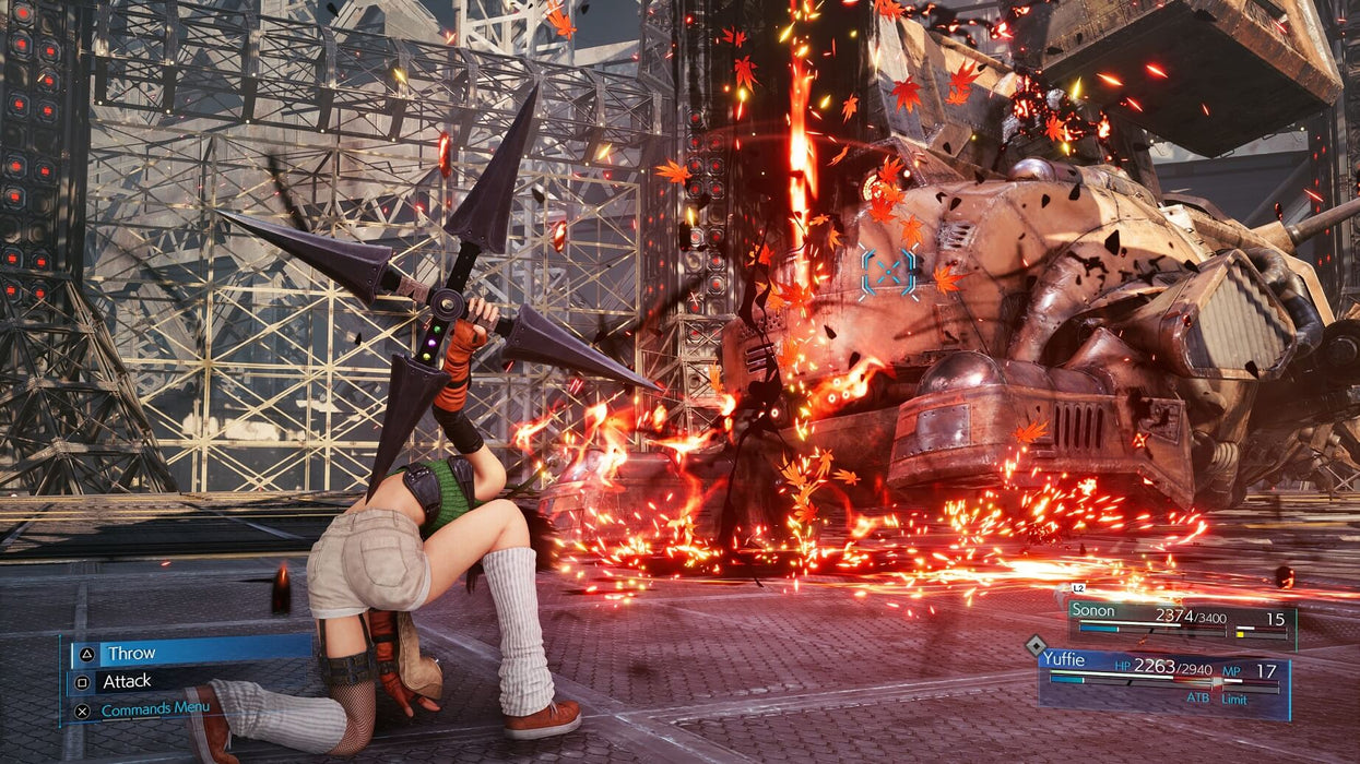Screenshot from FINAL FANTASY VII REMAKE INTERGRADE on PS5 featuring Yuffie in combat, performing a dynamic attack with vibrant visual effects. Buy your PS5 CD Key now at RushGame.co for instant access
