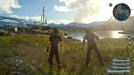 Gameplay screenshot - Immersive exploration scene from FINAL FANTASY XV Windows Edition, featuring Noctis and Gladiolus admiring a breathtaking landscape. Get your PC Steam digital game code today at RushGame.co
