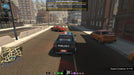 Gameplay screenshot from Flashing Lights PC Steam, featuring a police pursuit in an urban setting as the player responds to a dispatch call. Secure your Steam CD Key at RushGame.co and patrol the streets in realistic emergency scenarios