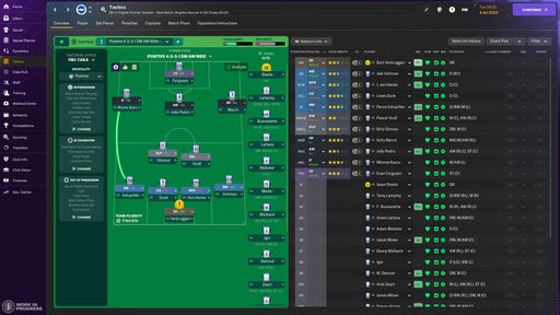 Football Manager 2024 tactics screen for PC Steam, displaying detailed strategic formations and player instructions. Buy your Football Manager 2024 Steam CD Key from RushGame.co and master the art of football tactics!