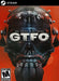 The cover art for GTFO on PC, available as a Steam CD key. The artwork features a menacing skull-like helmet with mechanical tubes against a dark red background, emphasizing the game's intense cooperative survival horror experience. The tagline "Work Together or Die Together" reinforces the high-stakes gameplay. Buy your GTFO Steam key now at RushGame.co and test your teamwork in this thrilling FPS adventure