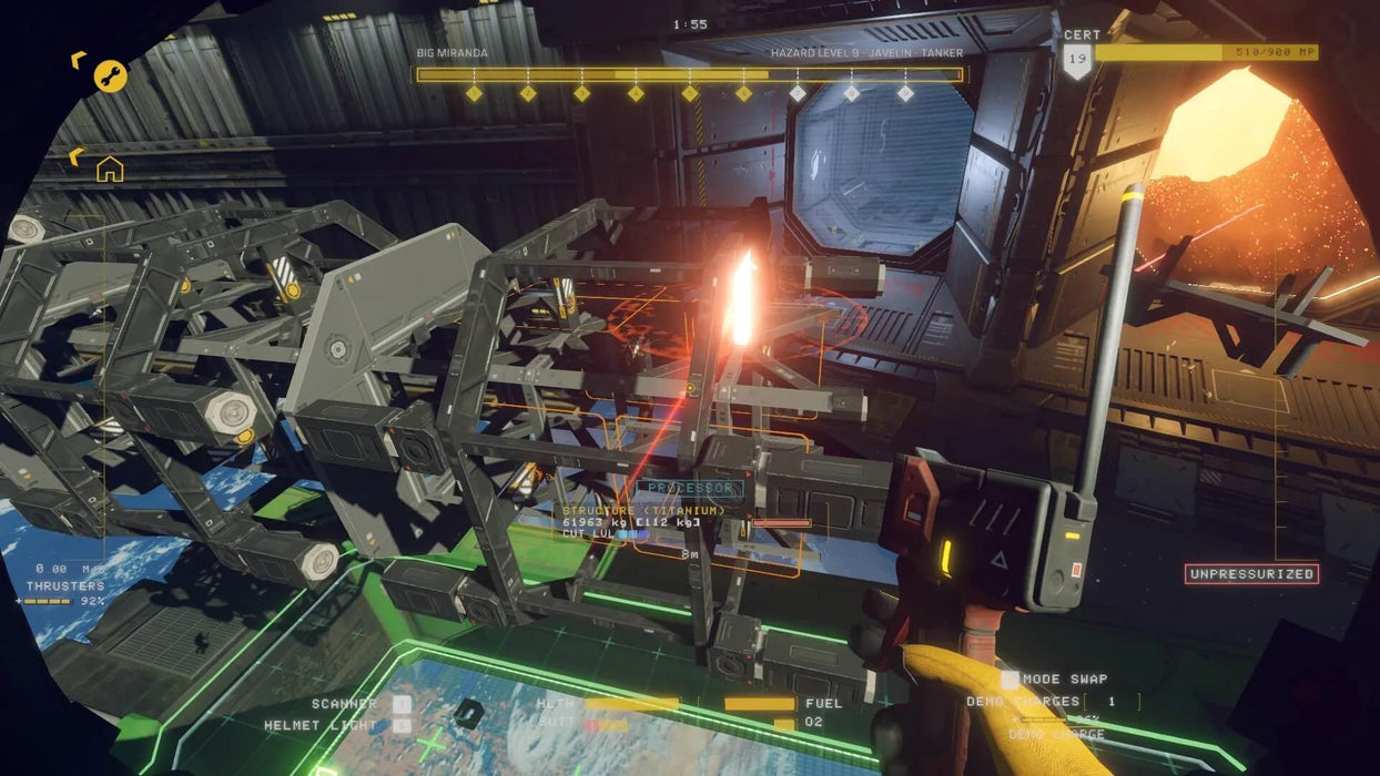 Hardspace: Shipbreaker screenshot - Dismantling a massive spaceship