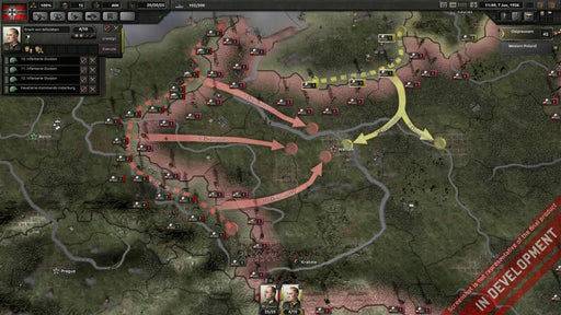 Hearts of Iron IV: Cadet Edition screenshot - Map of Poland with highlighted divisions