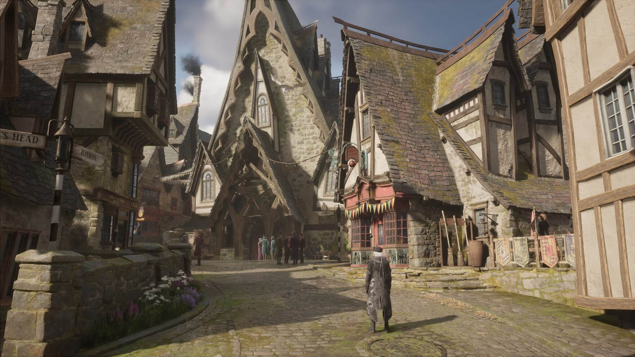 Hogwarts Legacy Steam - Character standing in the middle of a bustling city street