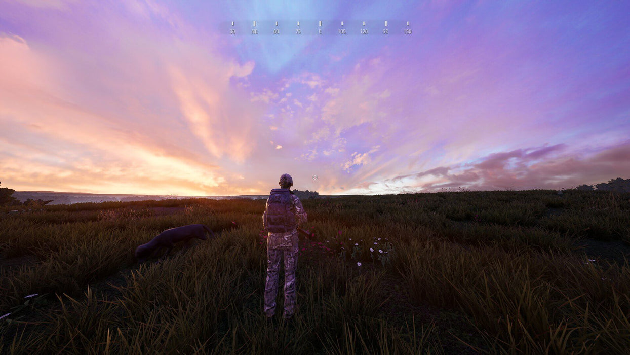 Hunting Simulator 2 Xbox - Main character in a field at sunset