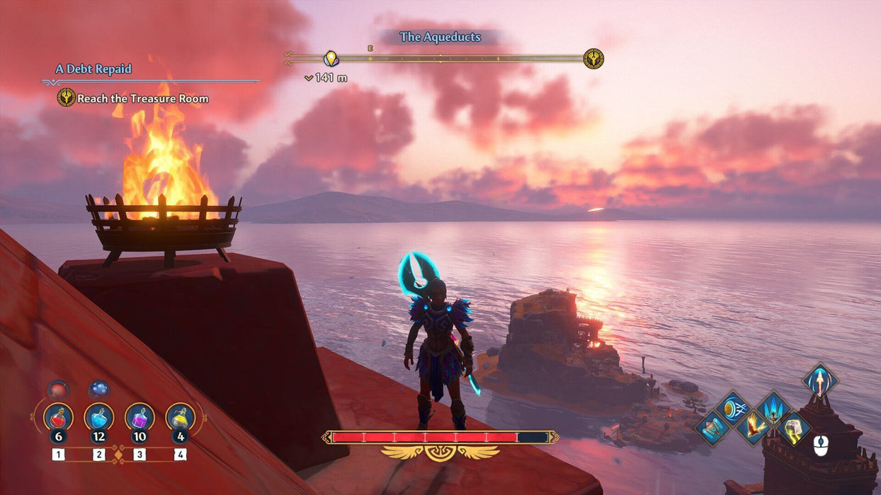 Immortals Fenyx Rising Gold Edition PC - Main character admiring the sunset