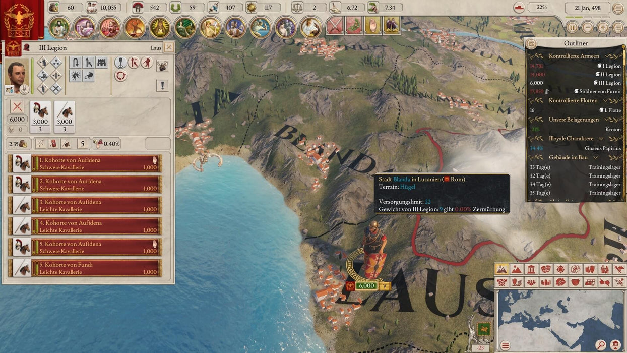 Imperator rome pc steam - screenshot of map from the game