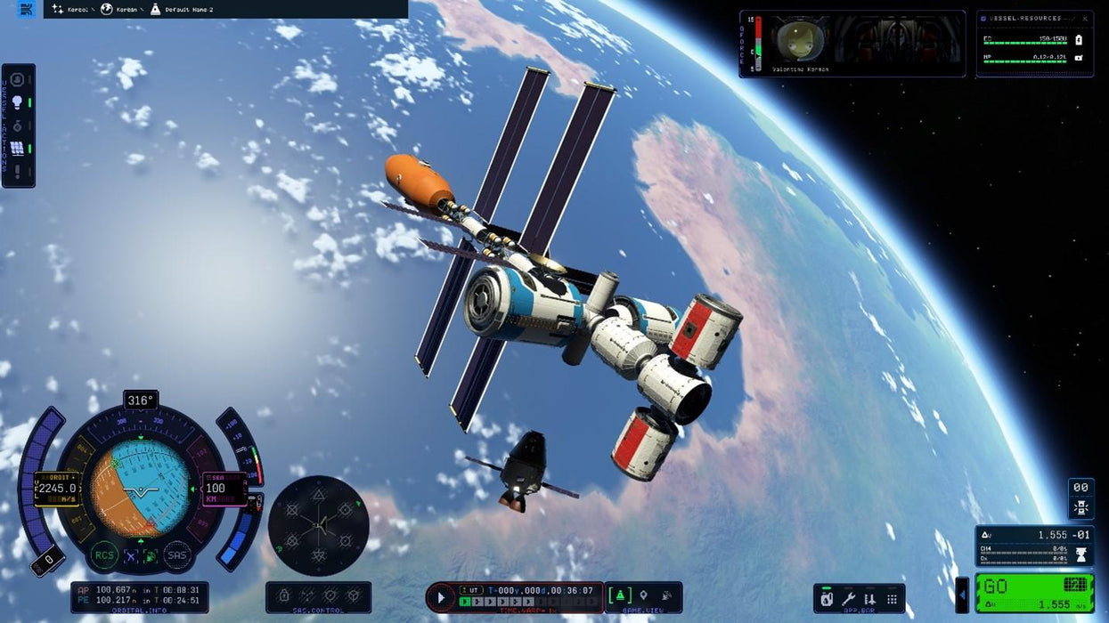 Kerbal Space Program 2 screenshot showing the construction of a spacecraft inside the Vehicle Assembly Building, highlighting part selection and ship design. Build your dream rocket with a PC CD key from RushGame.co