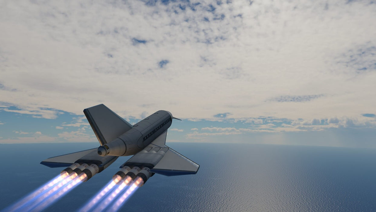 Kerbal Space Program Steam - Space shuttle flying over the water