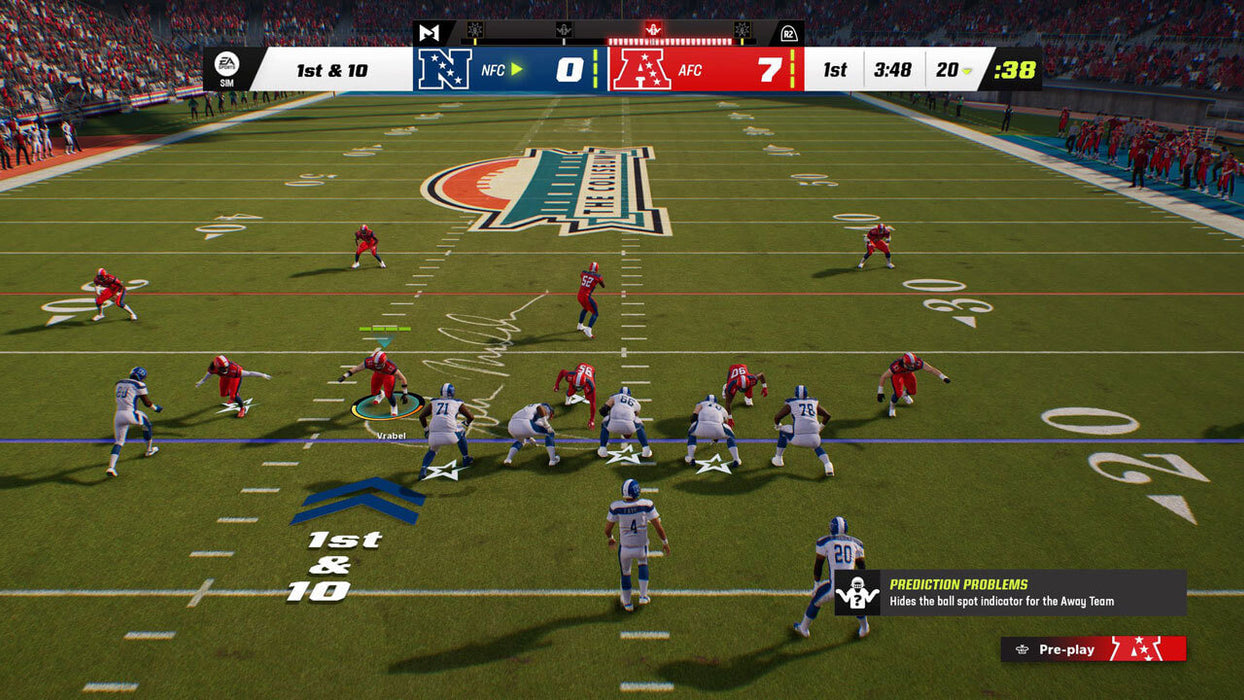 A snapshot from Madden NFL 23 on Xbox Series X/S, featuring the AFC and NFC teams on the field in a high-stakes match. Get your Madden NFL 23 Xbox Series X/S Key now on RushGame.co for instant delivery