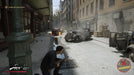 A tense ambush scene unfolds in Mafia Definitive Edition on PC Steam, with the main character crouched and ready to fight in the war-torn streets. Buy your Mafia Definitive Edition Steam key today at RushGame.co