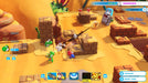 Mario and his team take cover behind brick walls as they face off against an enemy in the bright desert landscape of Mario + Rabbids: Kingdom Battle on Nintendo Switch. Join the tactical battle and get your Nintendo Switch game key at RushGame.co