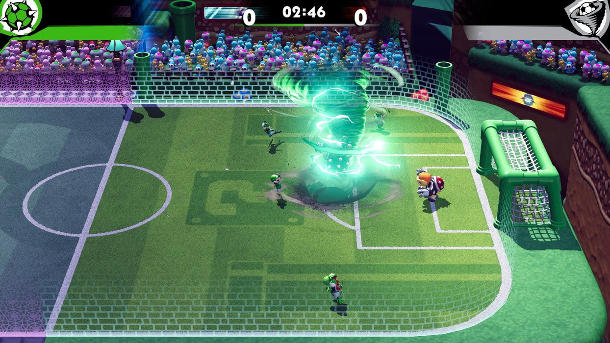 A powerful strike shakes the field as the match intensifies in Mario Strikers: Battle League on Nintendo Switch. Dive into the fast-paced soccer action and get your Nintendo Switch key at RushGame.co