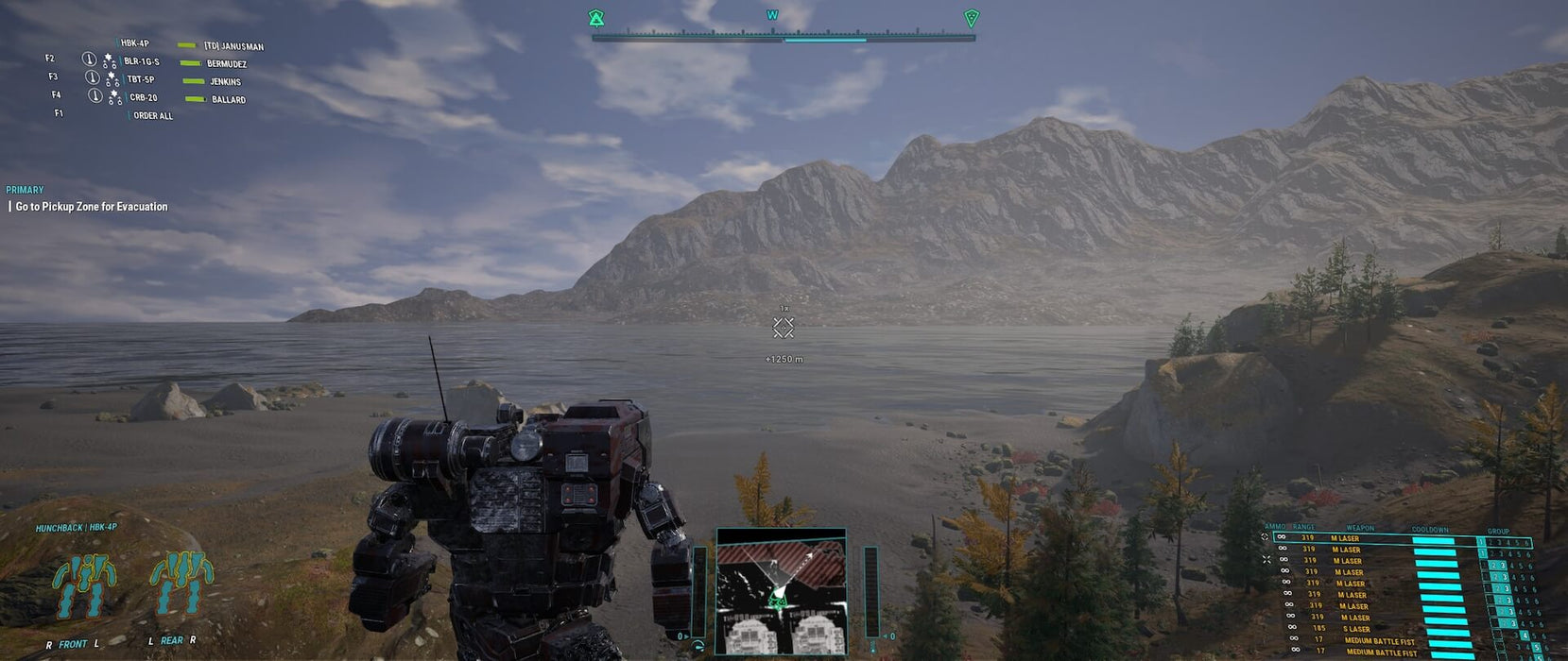 MechWarrior overlooking a stunning mountain landscape during a mission in MechWarrior 5: Mercenaries on PC. Buy the game on Steam at RushGame.co.