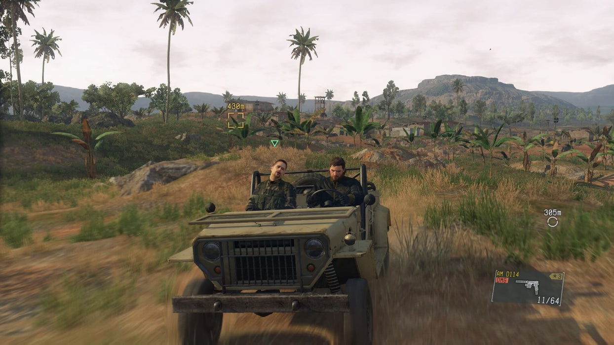 Driving through a vast open-world landscape in Metal Gear Solid V: The Phantom Pain on PC Steam. Experience tactical freedom and vehicle gameplay in this action-packed installment. Get your game key from RushGame.co.