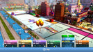 Monopoly Nintendo Switch colorful board game – This image captures a fun-filled Monopoly match on Nintendo Switch. Various tokens and properties light up the vibrant board, including treasure chest spaces and colorful buildings. Get your Monopoly key for Nintendo Switch at RushGame.co