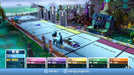 Monopoly Nintendo Switch gameplay – spooky theme – A screenshot from Monopoly on Nintendo Switch showcasing a dark-themed game board with a cat token on Ogre's Den. The colorful board is paired with Halloween-themed properties. Buy Monopoly for Nintendo Switch at RushGame.co and enjoy themed boards