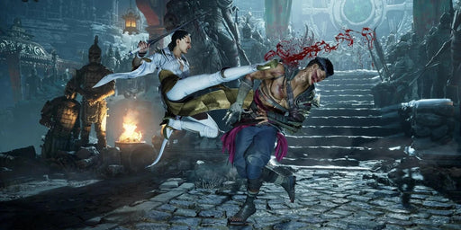 Mortal Kombat 1 intense character battle scene – A dramatic fight in Mortal Kombat 1 featuring a character performing a brutal ice attack. Perfect for showcasing intense combat available on Xbox Series X/S. Purchase your key at RushGame.co