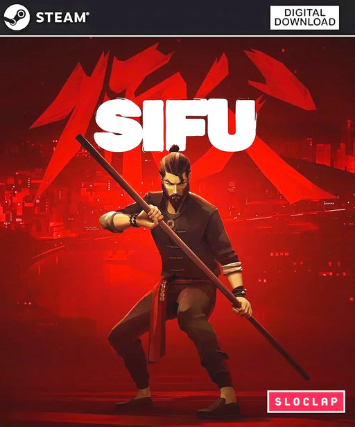 Cover art for Sifu Steam Key, showcasing the main character in a striking martial arts pose with a bo staff. Get your instant Sifu Steam game code at RushGame.co and master your path to vengeance today!