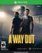 A Way Out Xbox One & Series X/S CD Key cover featuring two protagonists planning their escape from prison. Buy now at RushGame.co and experience thrilling cooperative gameplay.