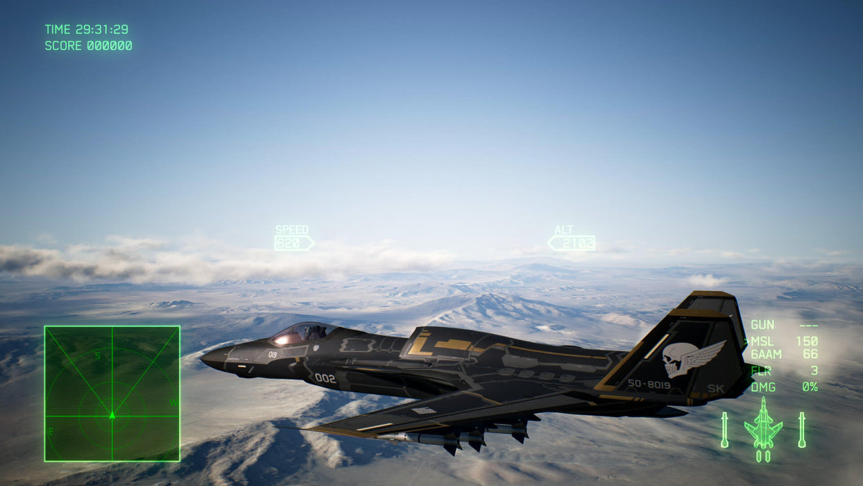 A squadron of fighter jets flying through the clouds in ACE COMBAT 7: SKIES UNKNOWN on Xbox One/Series X|S. Get your instant xbox digital key at RushGame.co!