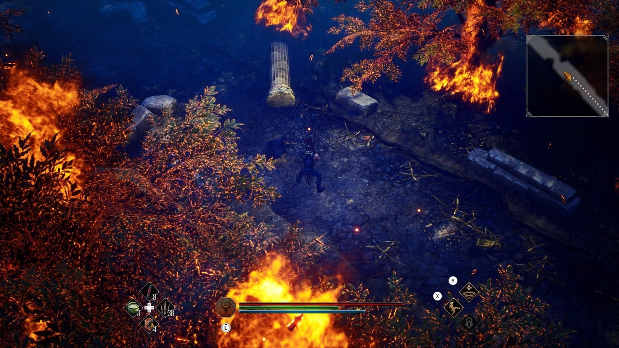 Achilles: Legends Untold fiery battlefield scene – Witness the destruction of Troy with stunning visuals and intense gameplay in "Achilles: Legends Untold." Get your activation key now from RushGame.co and join the battle