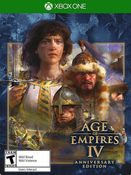 Age of Empires IV Anniversary Edition for Xbox One – Official cover featuring legendary warriors and epic battles. Buy your xbox digital key now at RushGame.co and embark on strategic conquest.