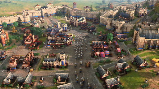 Explore the strategic depth of Age of Empires IV Deluxe Edition on PC steam with vibrant medieval settlements, detailed resource management, and tactical military advancements. Available now at RushGame.co