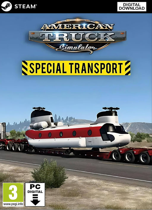 American Truck Simulator - Special Transport DLC cover art featuring heavy cargo transportation. Enhance your trucking experience with this Steam DLC. Purchase instantly at RushGame.co!