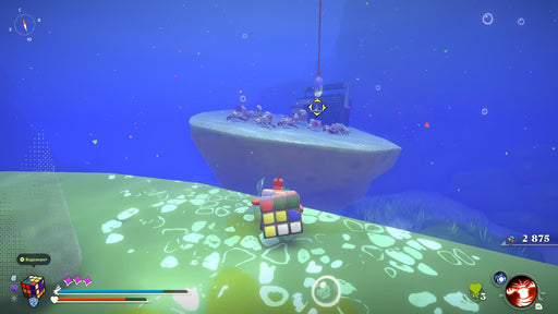 Crab overlooking underwater platform): "Discover the underwater adventures in Another Crab's Treasure on Steam. Explore the ocean depths, battle crustacean foes, and uncover hidden treasures in this vibrant and engaging indie game. Buy your Steam CD key now at RushGame.co and dive into the fun!