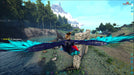 Flying on a Giant Bird in ARK: Survival Evolved)
A player soars through the sky on a vibrant blue-feathered Argentavis, overlooking a lush river valley with towering snowy peaks in the background. Experience breathtaking exploration in ARK: Survival Evolved—buy your Steam or Xbox game key now at RushGame.co and start your survival journey!