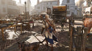  A bustling colonial marketplace scene from Assassin's Creed III Remastered, featuring the protagonist Connor walking through a cobblestone street filled with merchants, animals, and townspeople. Experience the immersive historical setting and dynamic interactions by purchasing Assassin's Creed III Remastered PC Ubisoft Connect CD Key at RushGame.co with instant digital delivery