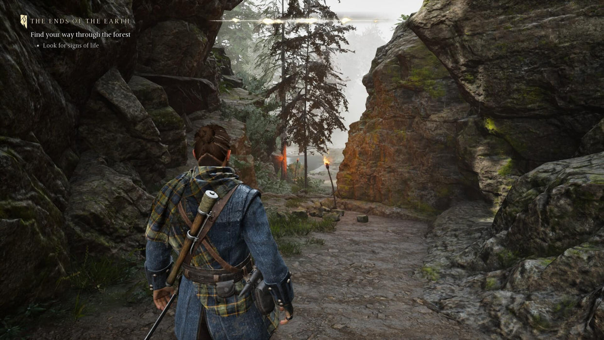  A mysterious female protagonist exploring a foggy forest trail, armed with a rifle and magical abilities. Secure your Banishers: Ghosts of New Eden digital key now at RushGame.co