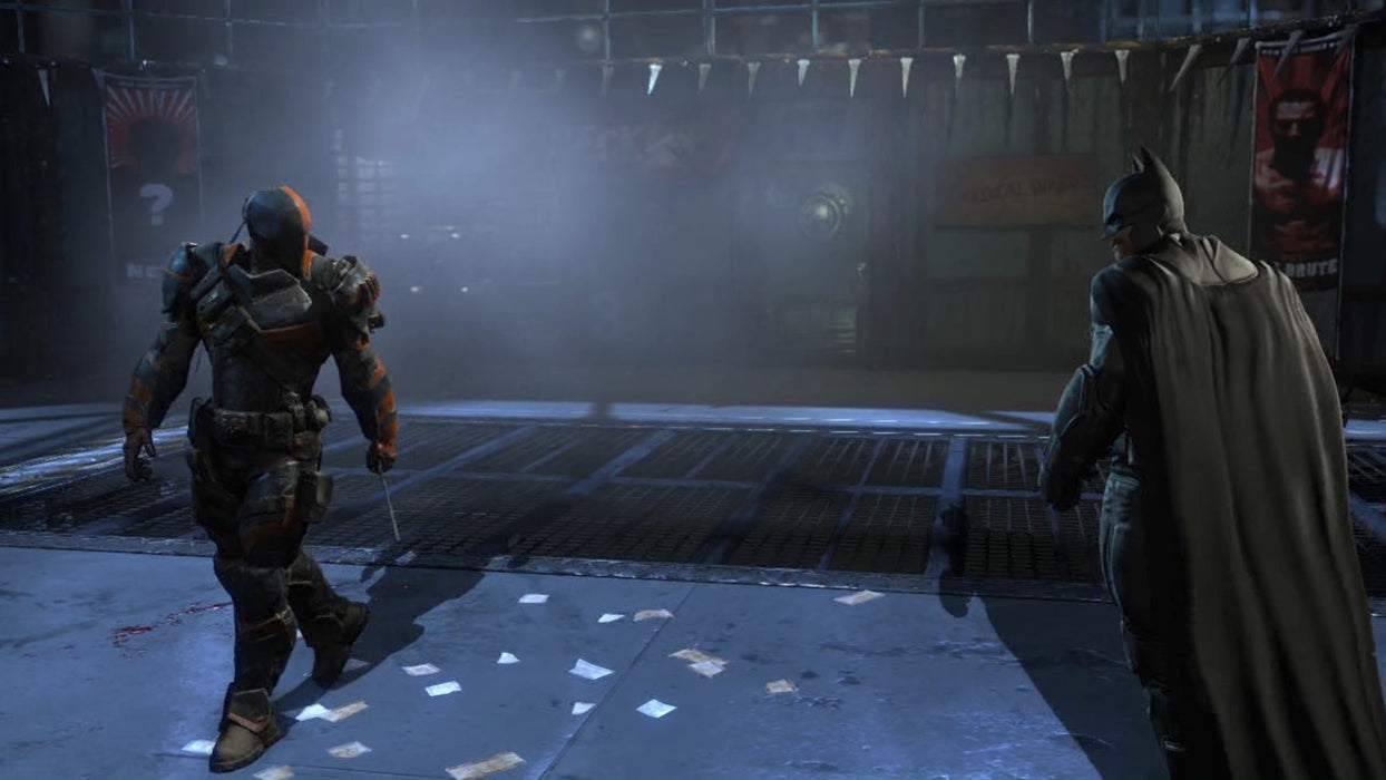 Action-packed scene from Batman: Arkham Origins, depicting Batman preparing for an intense battle against the deadly assassin Deathstroke. Buy your Steam CD key at RushGame.co and take on Gotham’s most dangerous foes!