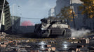 Battlefield V tank battle in a destroyed city – A heavily-armored tank moves through the war-torn streets of a city in Battlefield V, with rubble and destruction all around. Get the ultimate Battlefield V experience—shop now at RushGame.co.