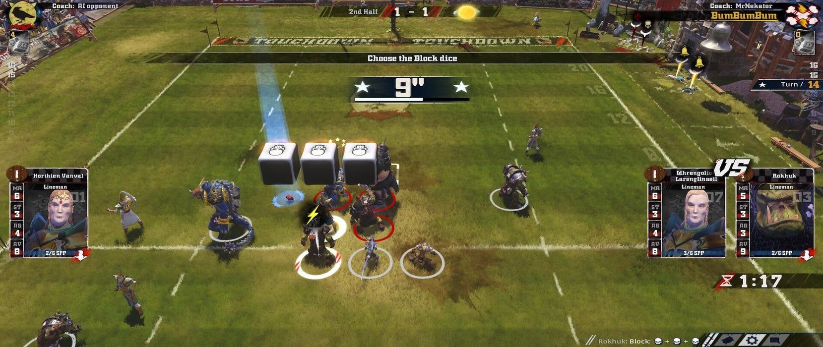 An intense fantasy football battle in Blood Bowl 2: Legendary Edition on Xbox One, featuring brutal tackles and strategic moves. Get your game key instantly at RushGame.co