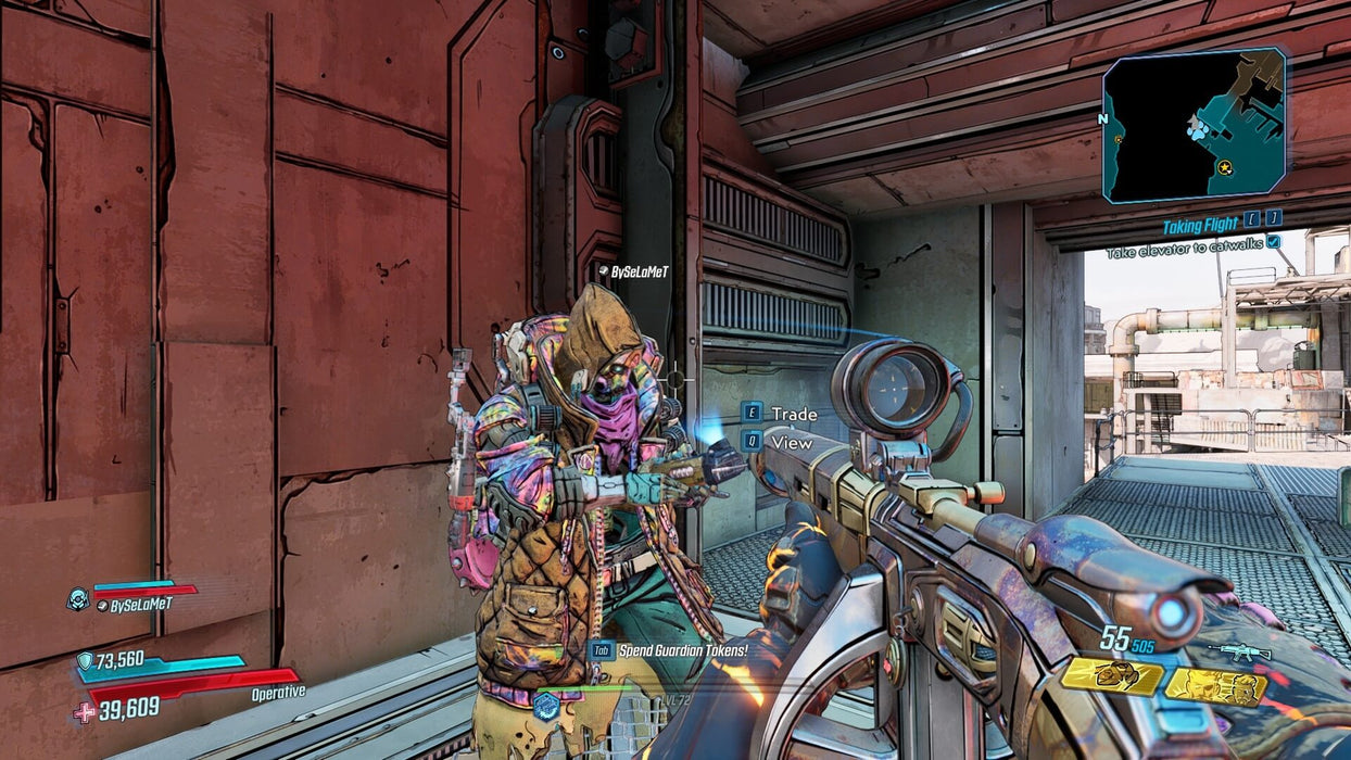 Trading Interaction
A player engages in a trade with a masked NPC vendor in Borderlands 3 Next-Level Edition, showcasing weapon details and in-game HUD elements. Secure your game key instantly at RushGame.co