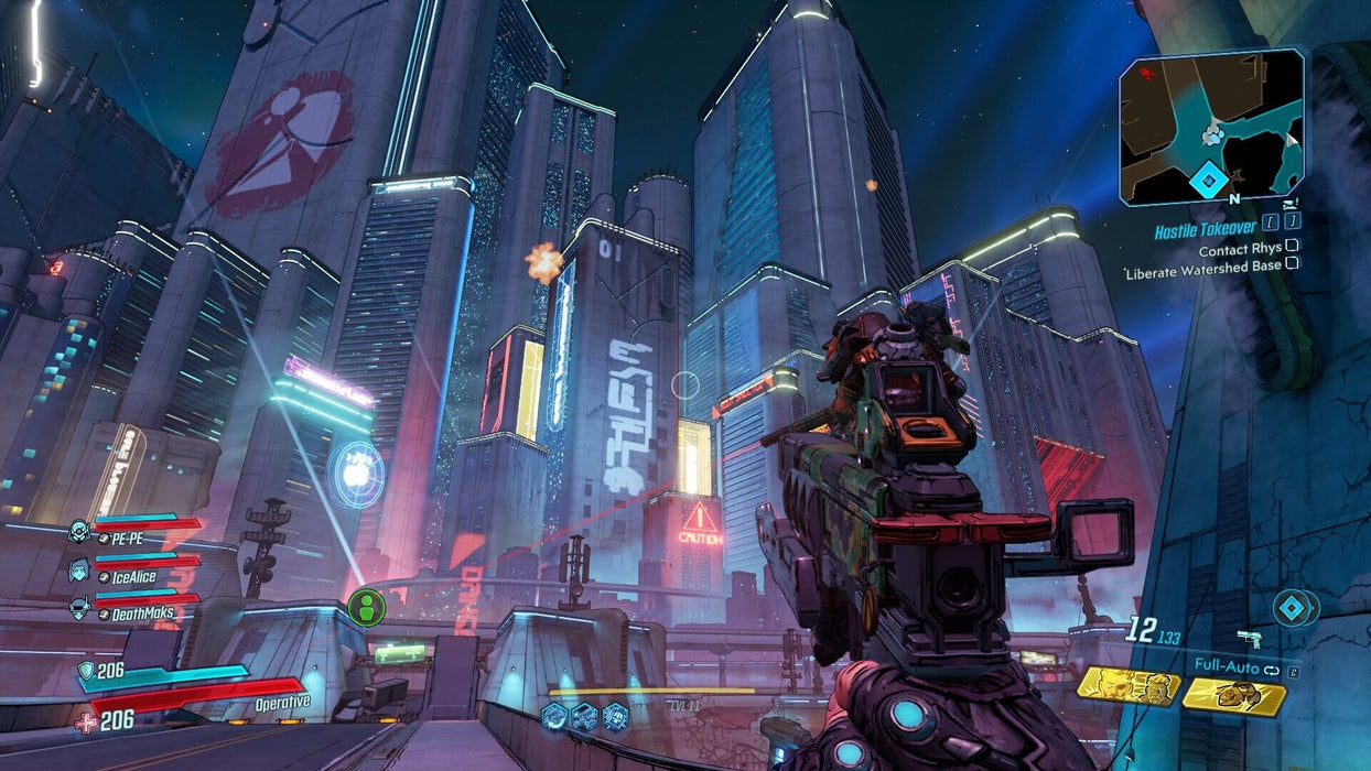 Neon City Battle
A futuristic cityscape with towering skyscrapers and neon signs as a player prepares for combat in Borderlands 3 Next-Level Edition. The action-packed RPG-shooter experience is now available at RushGame.co