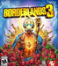 cover art for Borderlands 3, featuring the signature masked psycho with glowing blue eyes, surrounded by roses and golden weapons. This looter-shooter from Gearbox Software is available now at RushGame.co