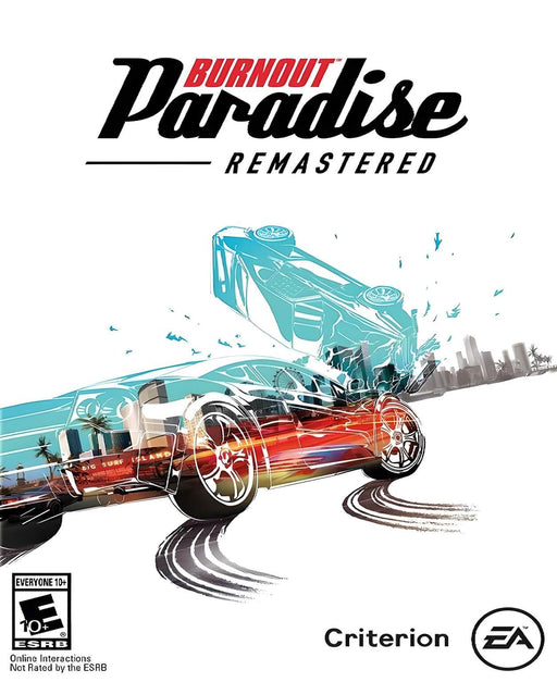 Burnout Paradise Remastered PC EA Play Cover
The cover art for Burnout Paradise Remastered on PC, featuring a high-speed crash with a stylized car split into pieces, emphasizing the game's action-packed racing and destruction theme