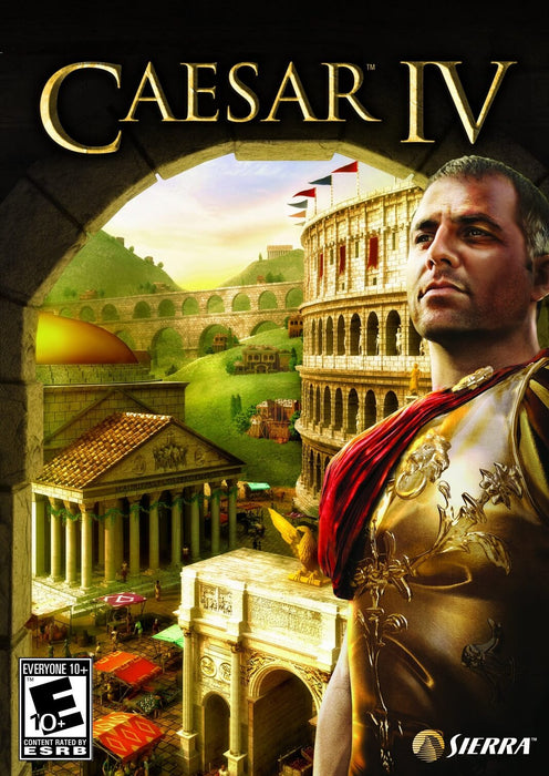 Caesar IV PC GOG Cover – This cover art for Caesar IV features a Roman general overlooking a grand cityscape with the Colosseum and aqueducts in the background. Experience the ultimate city-building strategy game set in Ancient Rome—get your Caesar IV PC GOG CD key now at RushGame.co with instant digital delivery