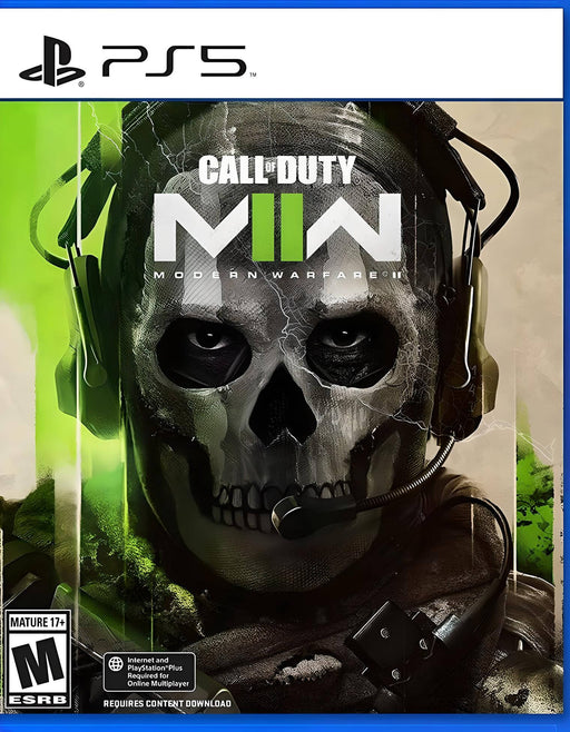 Official cover of Call of Duty: Modern Warfare II (2022) Cross-Gen Bundle for PlayStation 4 and PlayStation 5, featuring Ghost in a tactical headset. Buy the digital key at RushGame.co