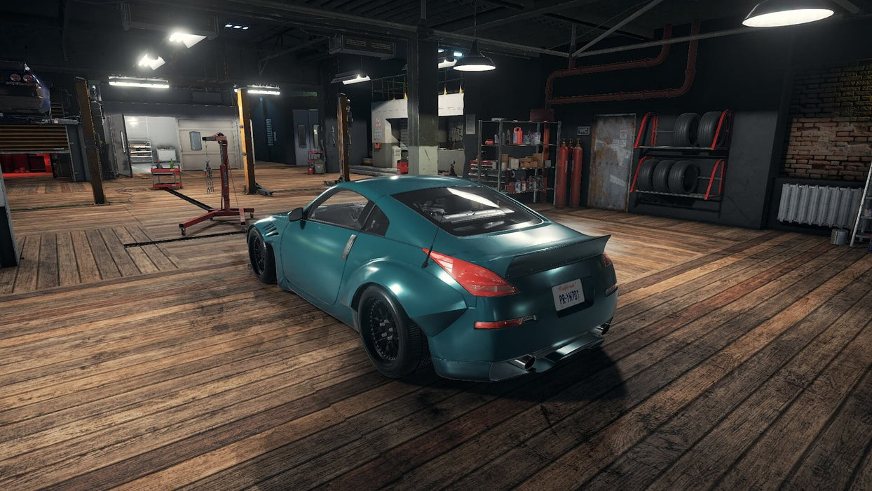 Sports car inside a wooden-floor garag
A sleek sports car inside a professional garage in Car Mechanic Simulator 2018 on PC Steam. Repair, restore, and tune up vehicles—buy your digital game key at RushGame.co!